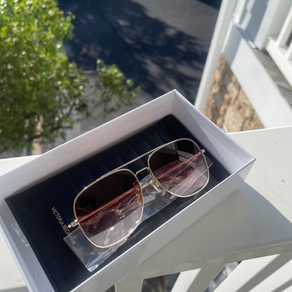 VICTORIA BECKHAM SUNGLASSES GOLD-WINE